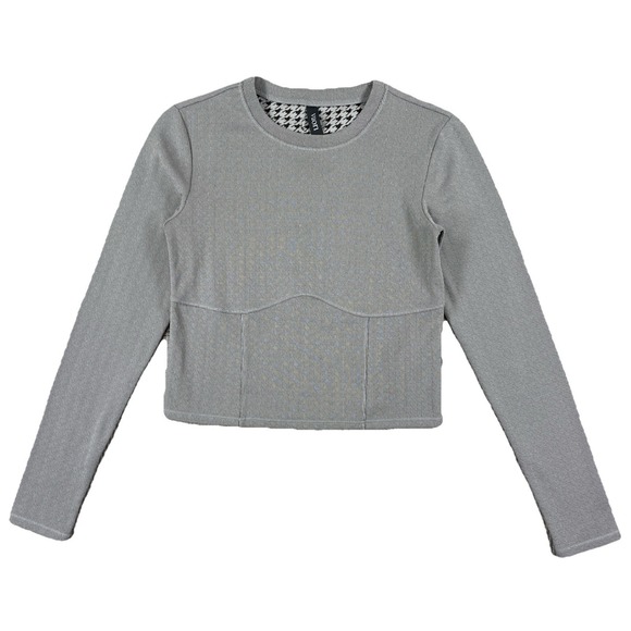 Vuori Tops - Vuori Textured Chilled Out Top Houndstooth Women's Small Gray